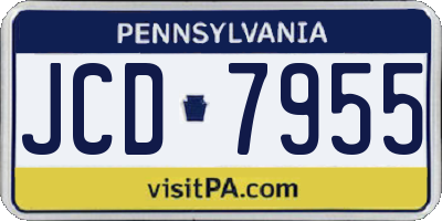 PA license plate JCD7955