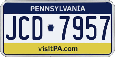 PA license plate JCD7957