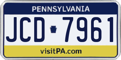 PA license plate JCD7961