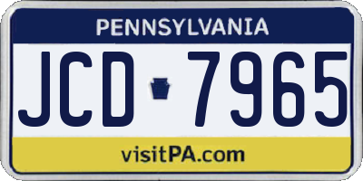 PA license plate JCD7965