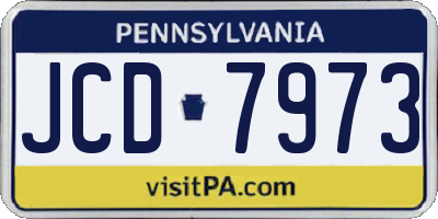 PA license plate JCD7973