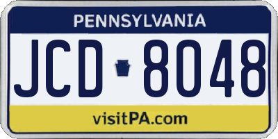 PA license plate JCD8048
