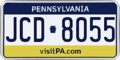 PA license plate JCD8055