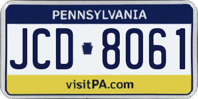 PA license plate JCD8061