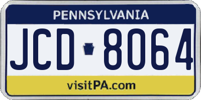 PA license plate JCD8064