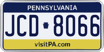 PA license plate JCD8066