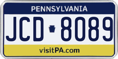 PA license plate JCD8089