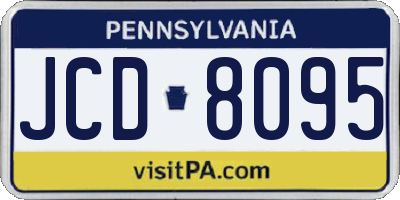 PA license plate JCD8095