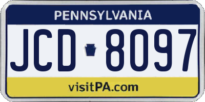 PA license plate JCD8097
