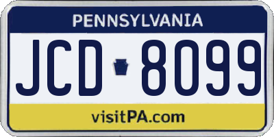 PA license plate JCD8099