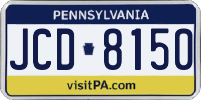 PA license plate JCD8150