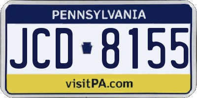PA license plate JCD8155