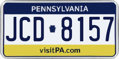 PA license plate JCD8157