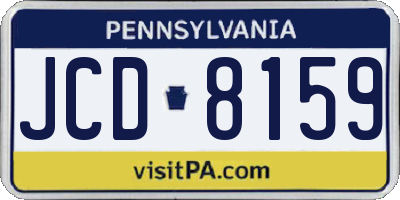 PA license plate JCD8159