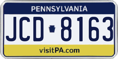 PA license plate JCD8163