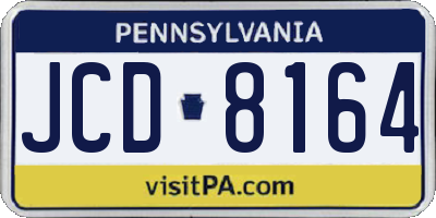 PA license plate JCD8164