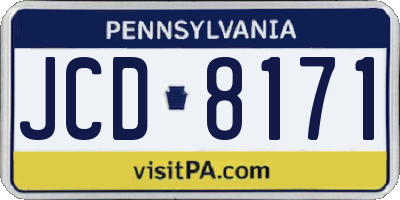 PA license plate JCD8171