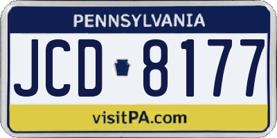 PA license plate JCD8177