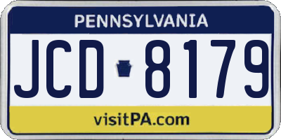 PA license plate JCD8179