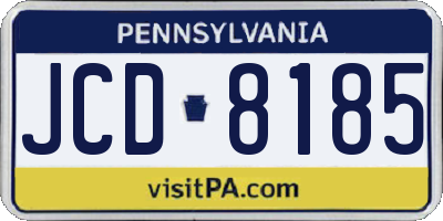 PA license plate JCD8185