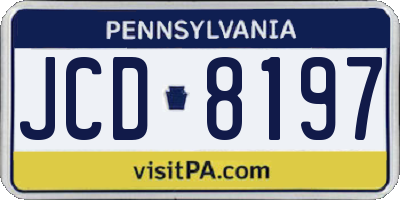PA license plate JCD8197
