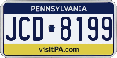 PA license plate JCD8199
