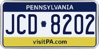 PA license plate JCD8202