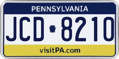 PA license plate JCD8210