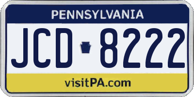 PA license plate JCD8222