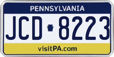 PA license plate JCD8223