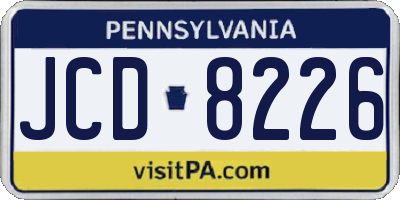 PA license plate JCD8226