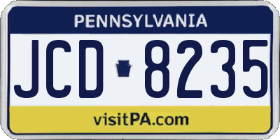PA license plate JCD8235