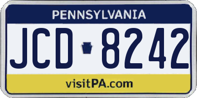 PA license plate JCD8242