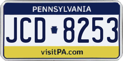 PA license plate JCD8253
