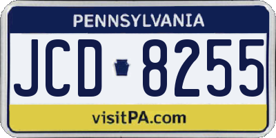 PA license plate JCD8255