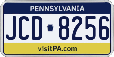 PA license plate JCD8256