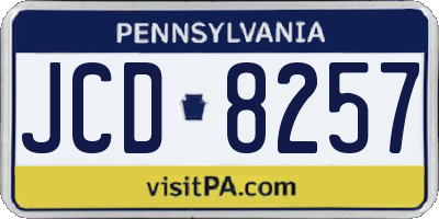 PA license plate JCD8257