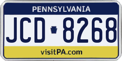 PA license plate JCD8268