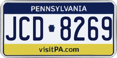 PA license plate JCD8269
