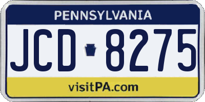 PA license plate JCD8275