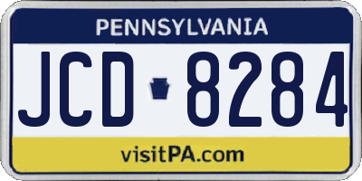 PA license plate JCD8284