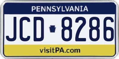 PA license plate JCD8286