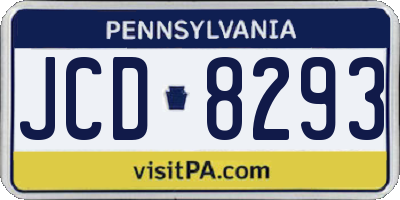 PA license plate JCD8293