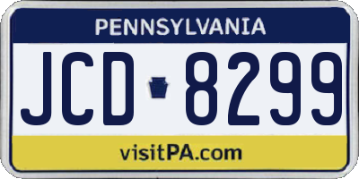 PA license plate JCD8299