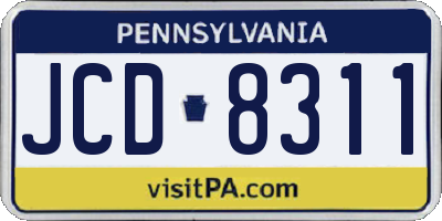 PA license plate JCD8311