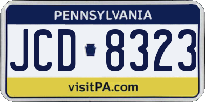 PA license plate JCD8323