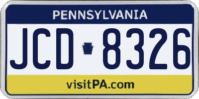 PA license plate JCD8326