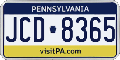 PA license plate JCD8365