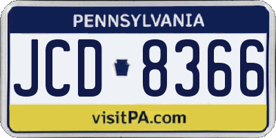 PA license plate JCD8366