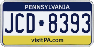 PA license plate JCD8393